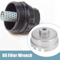 X Autohaux Oil Filter Cap Wrench 14 Flutes 6 Slots 64 5mm Removal Tool For Toyota Camry Rav4 Highlander 2 5l-5 7l Engine Silver