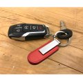 Ford Bronco Red Pu Leather Strap Silver Metal Bar Key Chain Official Licensed