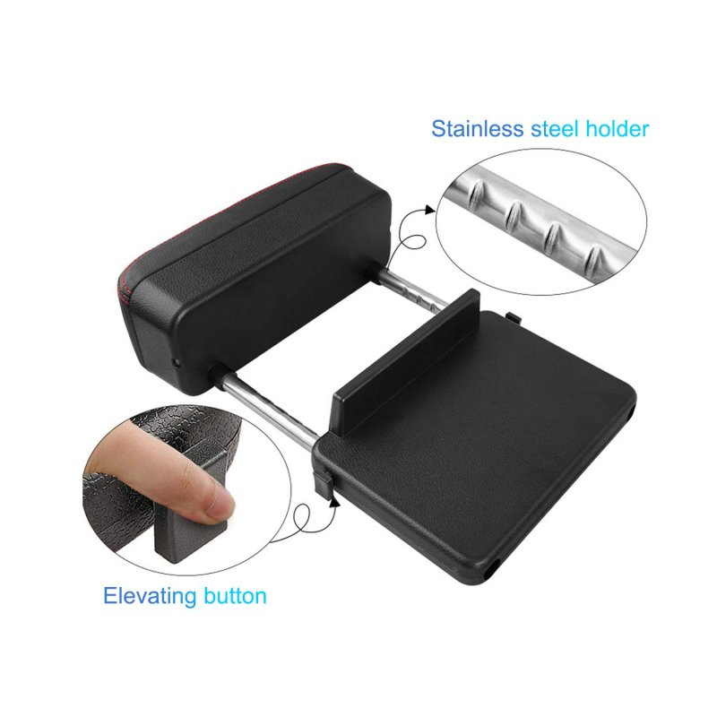 Cdefg Car Elbow Support Console Organizer Adjustable Comfortable Driver Armrest Pads Universal Black