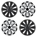 High Grade Abs With Retention Ring Car Wheel Rim Skin Cover Hub Caps Hubcap White Black Replacements For Steel Wheels 4 Pack 17 