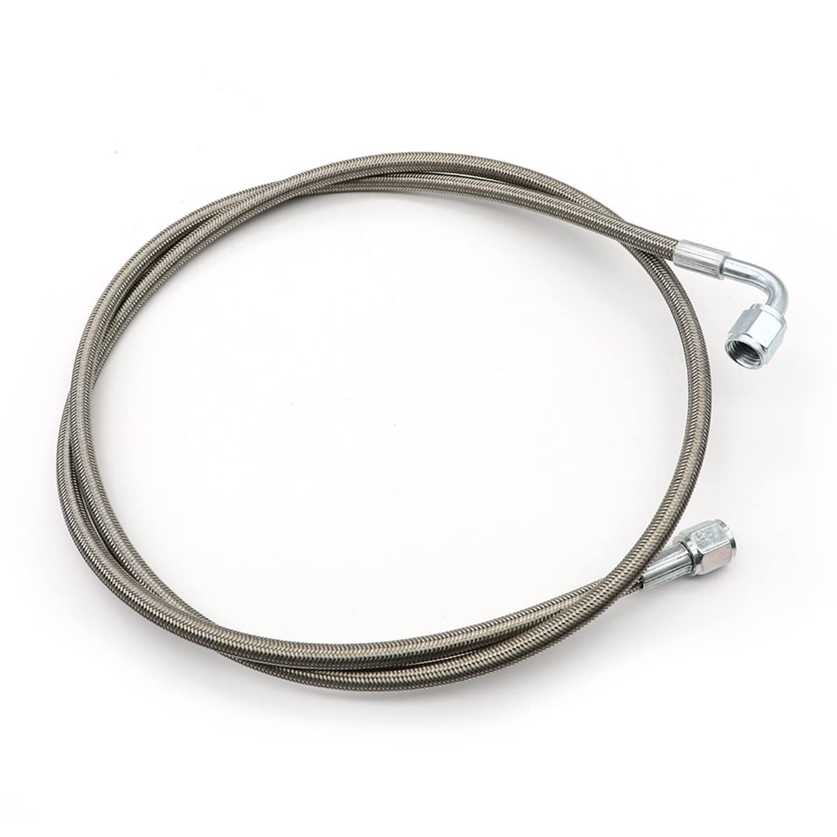Turbo Oil Feed Line 48 In Steel Braided 4an 90 Degrees Straight Ptfe