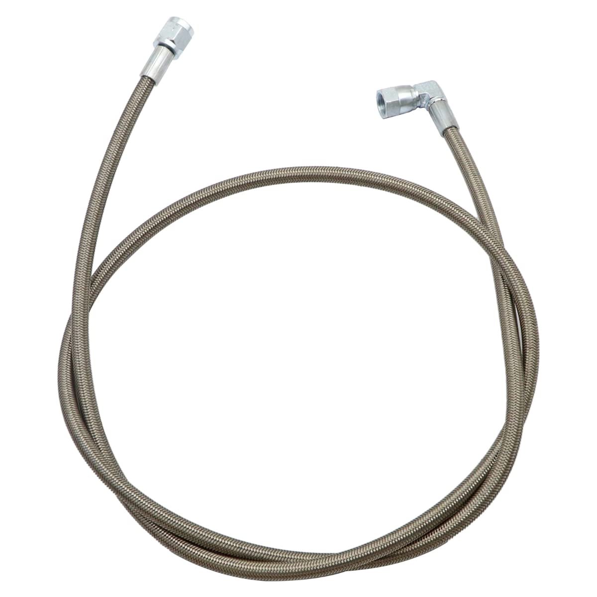 Turbo Oil Feed Line 48 In Steel Braided 4an 90 Degrees Straight Ptfe