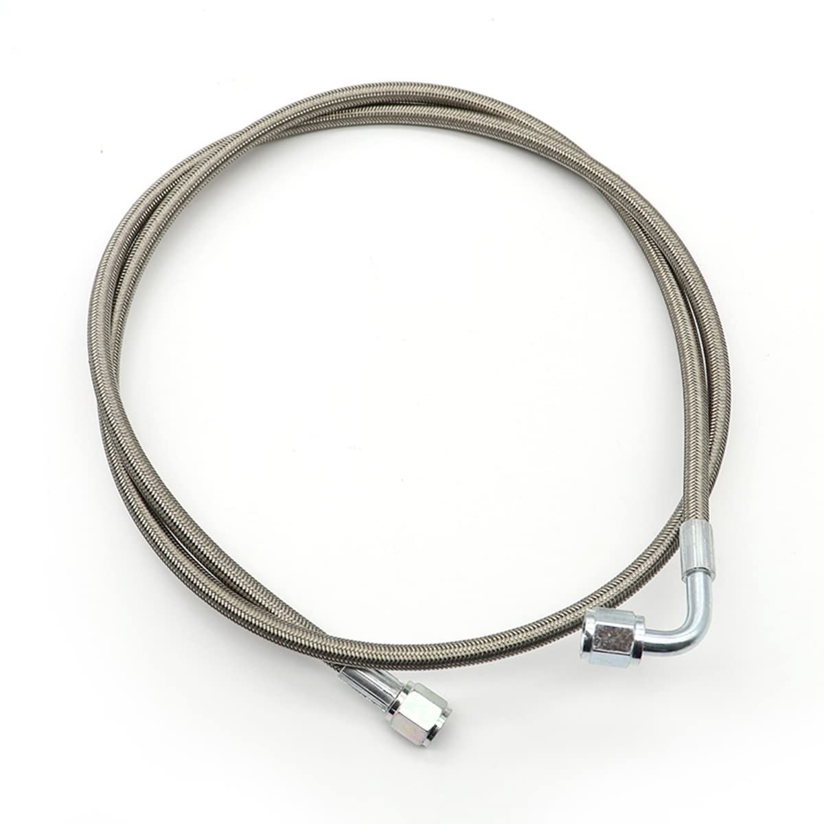 Turbo Oil Feed Line 48 In Steel Braided 4an 90 Degrees Straight Ptfe