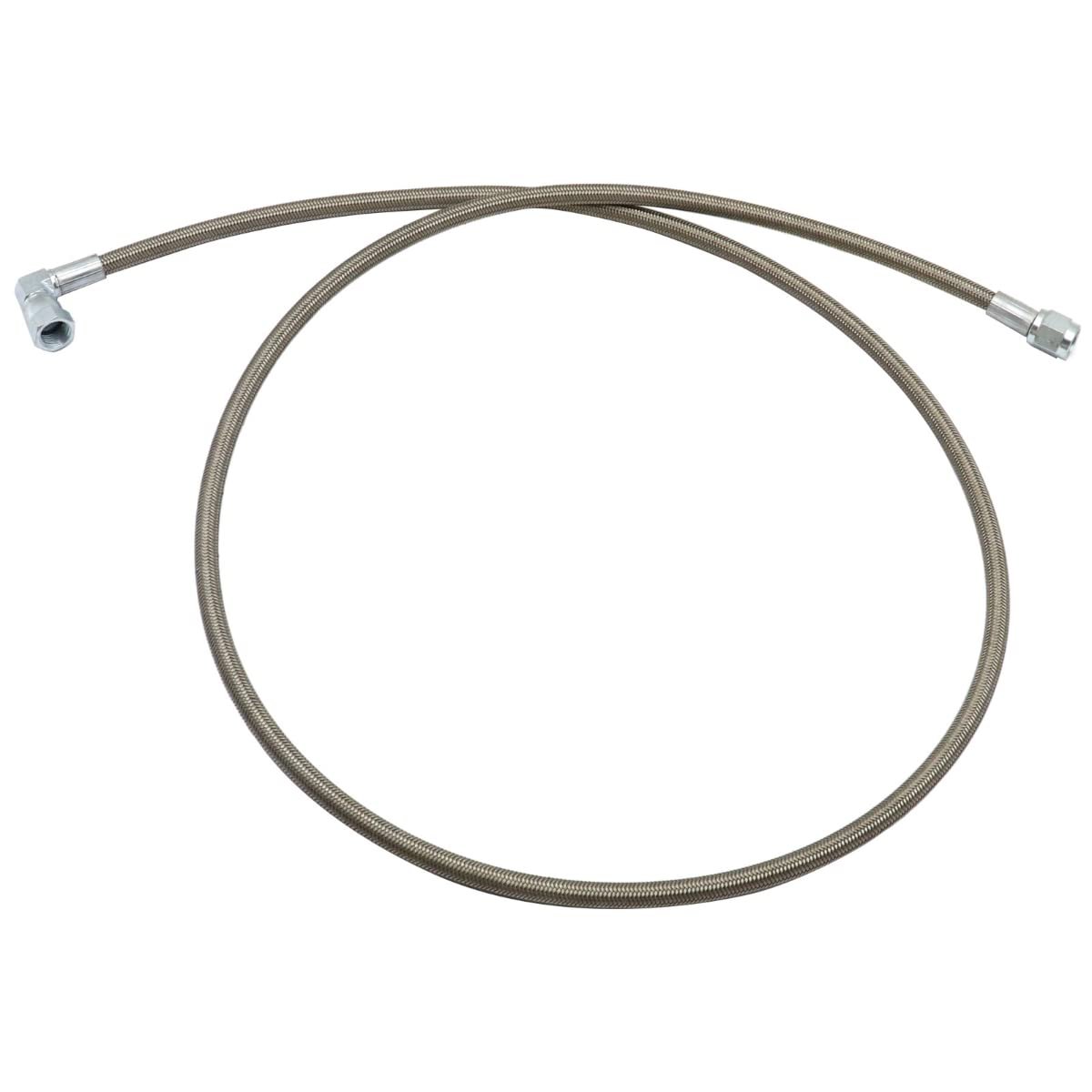 Turbo Oil Feed Line 48 In Steel Braided 4an 90 Degrees Straight Ptfe