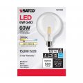 Satco 6pk 6w G40 Globe Filament Led 3000k Medium Base Dimmable 60w Equiv