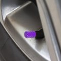 X Autohaux 10pcs Purple Tire Stem Valve Caps Wheel Covers Car Dustproof Hexagon Shape Aluminium Alloy Cap