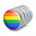 Rainbow Pride Gay Lesbian Contemporary Tire Rim Wheel Aluminum Valve Stem Caps