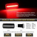 4-pieces For 2010-2018 Ram 3500 Dually Pickup Red Amber Led Strip Rear Fender Light Side Marker Lamp Replacement Driver