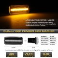 4-pieces For 2010-2018 Ram 3500 Dually Pickup Red Amber Led Strip Rear Fender Light Side Marker Lamp Replacement Driver