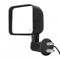 Black Left Side Mirror Fit For 2007-2017 Jeep Wrangler Textured Glass Manual Folding Heated
