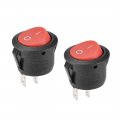 Uxcell Spst Boat Rocker Switch Round Toggle Red For Marine 2pins On Off Ac 250v 6a 125v 10a 2pcs