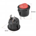 Uxcell Spst Boat Rocker Switch Round Toggle Red For Marine 2pins On Off Ac 250v 6a 125v 10a 2pcs