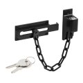 Chain Door Guard Security Locking Device With Keyed Lock Matte Black Steel And Diecast Housing For Hinged Entry Doors Model U 