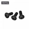 Uxcell M5x16mm Hex Socket Button Head Cap Bolts Screws Alloy Steel 100pcs