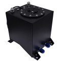 2 5 Gallon Universal Fuel Cell Tank Aluminum Polished Race Street Drift Strip 9 5l With Level Sender Black Silver 
