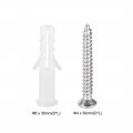 Uxcell 6x30mm Plastic Expansion Tube For Drywall With Screws White 50pcs