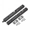 Uxcell Flush Bolt 8-inch Stainless Steel Security Door Guard Lever Action Latch Slide Lock 2 Pcs Black