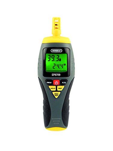 General Tools Ep8709 Calibratable Multi-function Digital Psychrometer Wet Bulb Capable