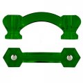 Depression Era Hexagonal Emerald Green Glass Drawer Pull Centers 3 Bridge Handle For Antique Cabinet Door Dresser Desk 