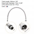 Uxcell 20 Inch Long Faucet Supply Line Connector 2pcs G3 8 Female Compression Thread X M10 Male Braided 304 Stainless Steel