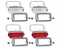 Front Rear Marker Light Assemblies With Bezels Set Of 4 1969 Mustang Cougar Falcon Torino Ebc9az-15a201kt 