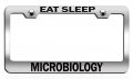 Eat Sleep Microbiology Geek Ch Steel Auto Suv License Plate Frame Tag Holder 