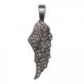 Hot Leathers Unisex-adult Angel Wing Ring One Side Silver Size 