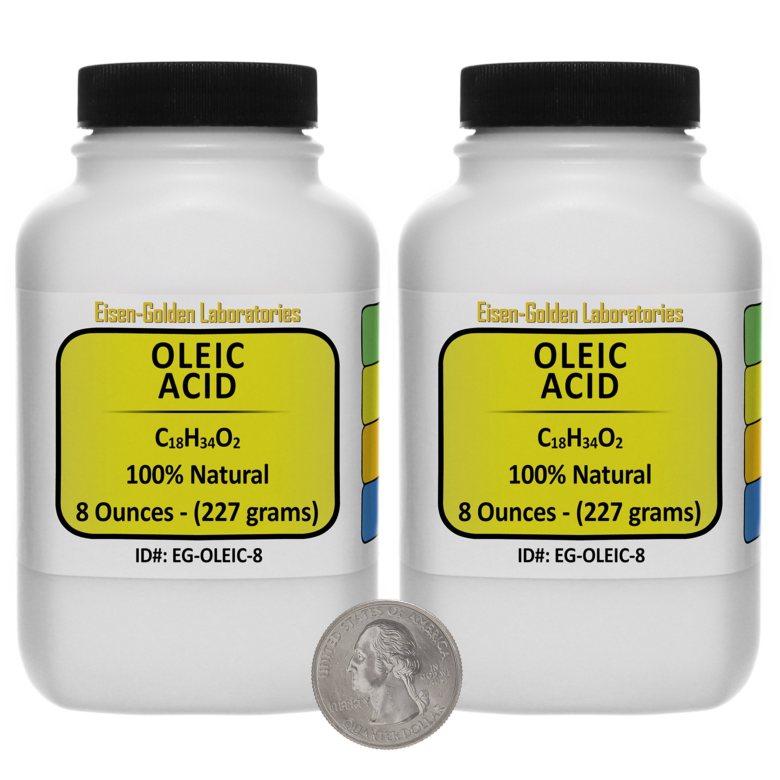 Oleic Acid C18h34o2 100 Pure Gp Grade Liquid In 16 Oz Two Space-saver Bottles Usa