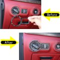 Llkuang Soft Carbon Fiber Headlight Switch Frame Trim For Maserati Ghibli Quattroporte 2014 2015 2016 2017 2018 2019 2020 2021