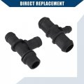 Hihaha Hvac Heater Hose Tee Connector For Ford Transit Connect 2010-2013 Pipe Durable 1 Set Black