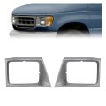 Hecasa Headlight Bezel For 1997-2002 Ford E-150 E-250 E-350 Econoline Fo2512158 Fo2513158 F7uz13052aaa F7uz13064aaa Headlamp
