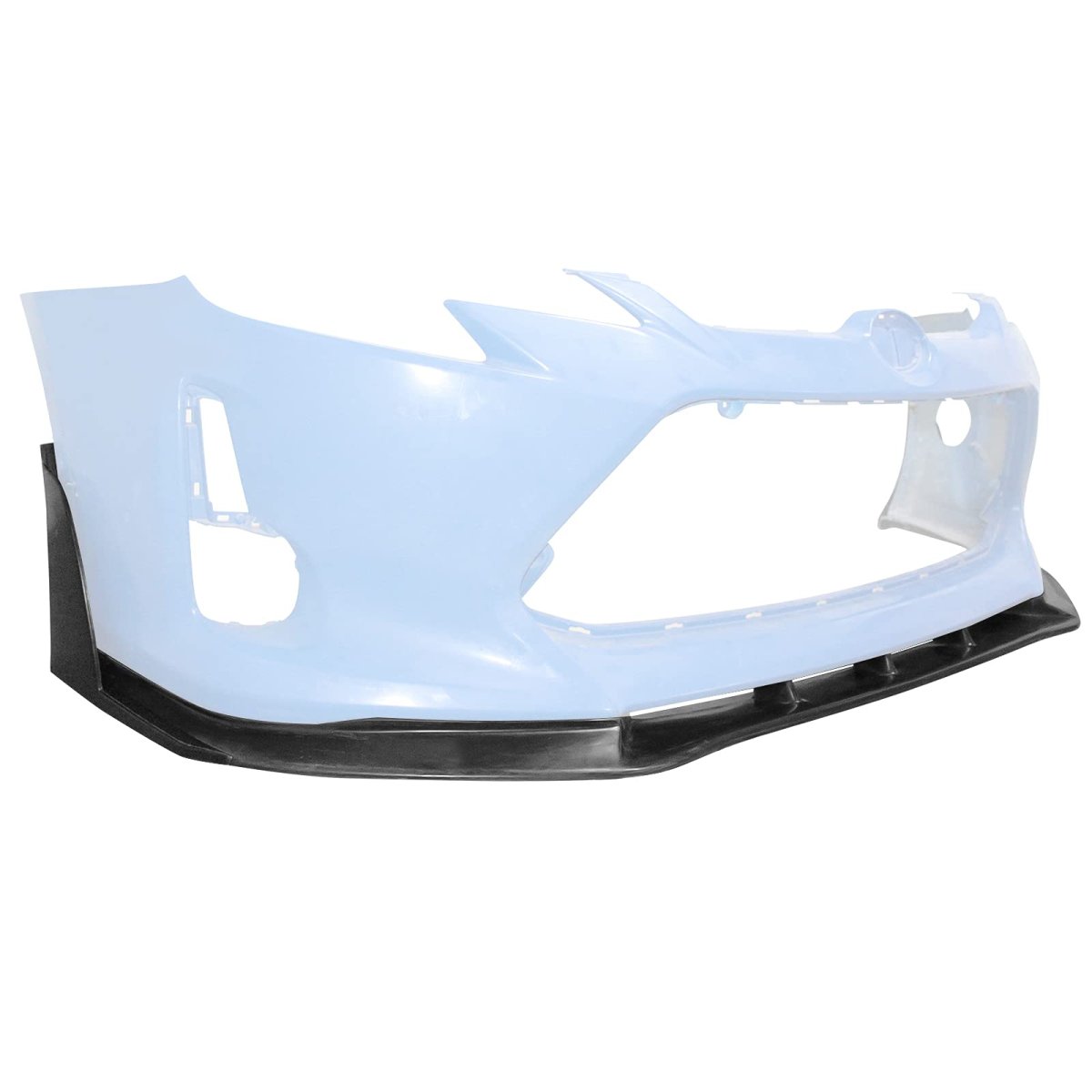 Ikon Motorsports Front Bumper Lip Splitter Winglets For 2014-2016 Scion Tc All 2pcs Chin Pu Poly Urethane Unpainted Black V3