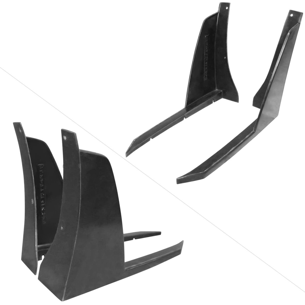 Ikon Motorsports Front Bumper Lip Splitter Winglets For 2014-2016 Scion Tc All 2pcs Chin Pu Poly Urethane Unpainted Black V3