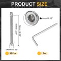 25pcs Hex Socket Head Cap Screws Bolts M5x60mm 304 Stainless Steel Drive Machine With Wrench Full Threaded Silver