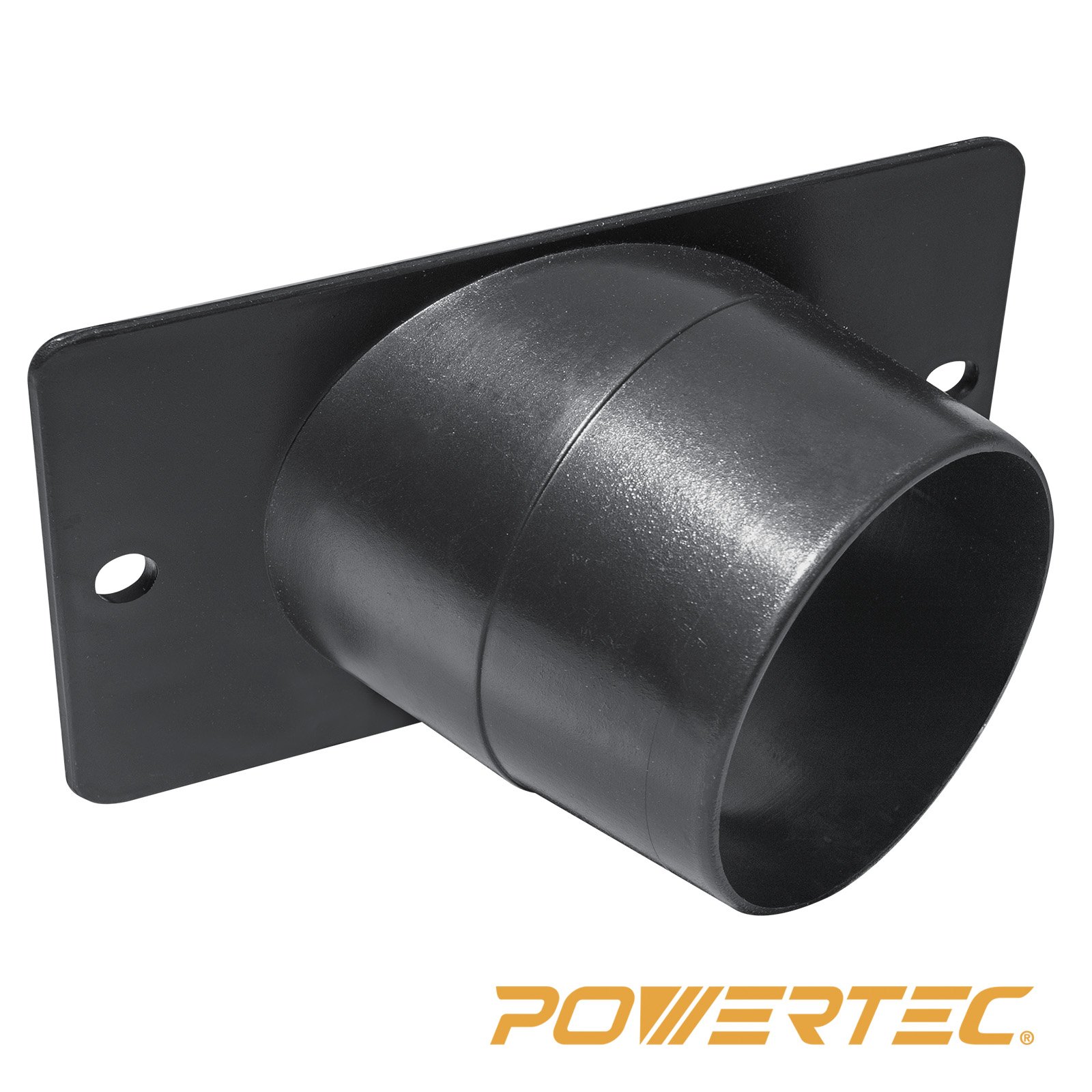 70153 Angled Dust Port 4 In Abs Plastic Connector Flange For Table Saws And Jointers Black Woodworking Extraction Attachment