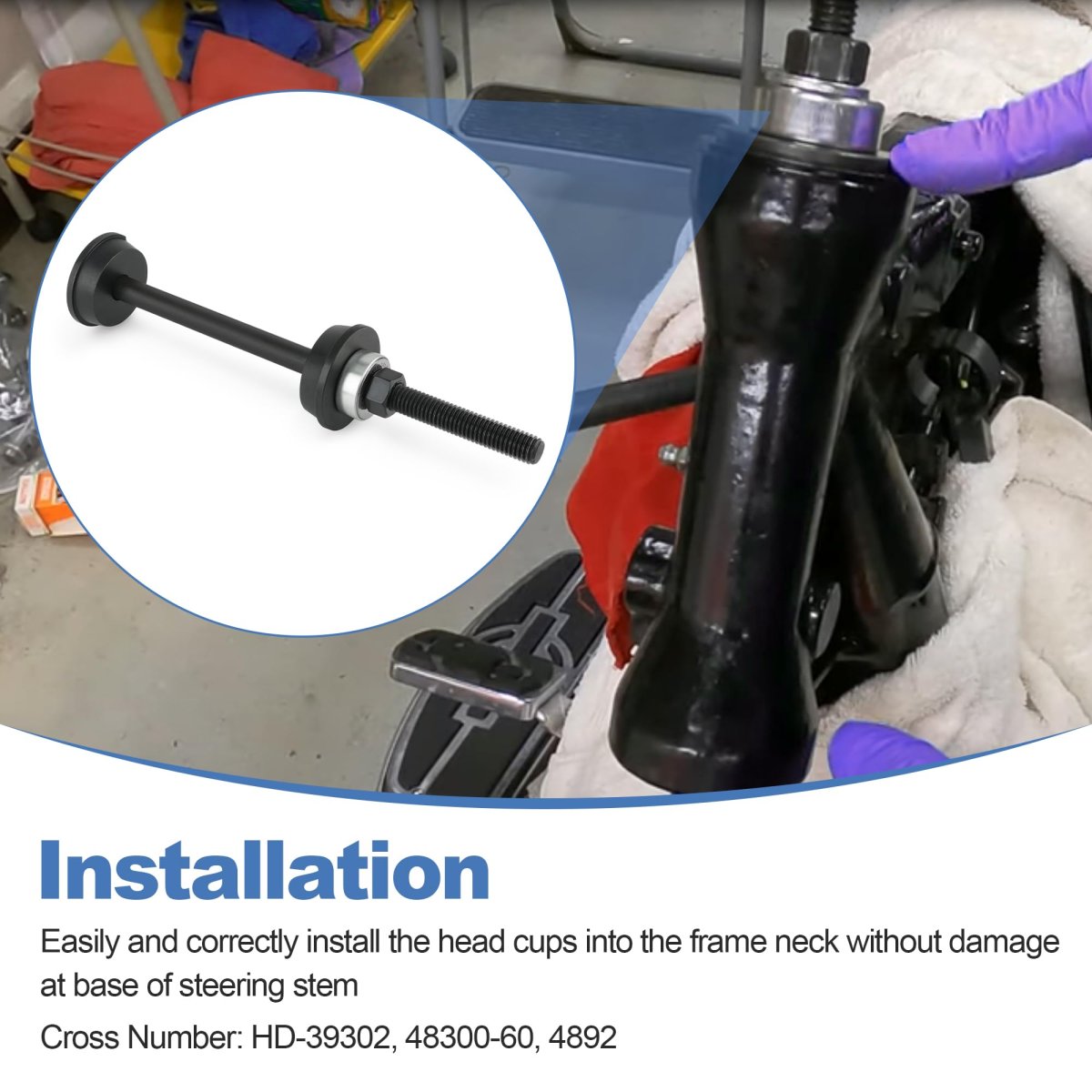 Steering Head Cup Stem Post Installer Bearing Race Installation Tool For Harley-davidson Big Twin Softail Sportster Fx Flh Fxr