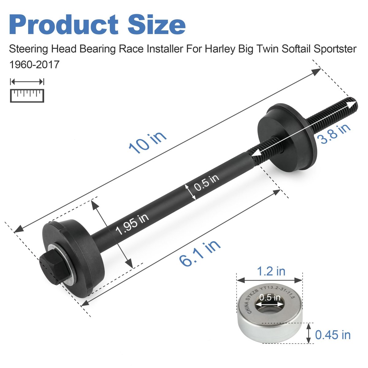 Steering Head Cup Stem Post Installer Bearing Race Installation Tool For Harley-davidson Big Twin Softail Sportster Fx Flh Fxr