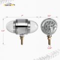 Partsam 2pcs Amber Red 17 Led Dual Revolution Watermelon Lights Dot Approved Plastic Chrome Double Face Auxiliary Pedestal Turn