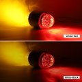 Partsam 2pcs Amber Red 17 Led Dual Revolution Watermelon Lights Dot Approved Plastic Chrome Double Face Auxiliary Pedestal Turn