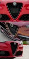 Fits For 2017-2019 Alfa Romeo Giulia Base Ti Carbon Fiber Front V Shape Grill Cover Outline Trim