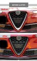 Fits For 2017-2019 Alfa Romeo Giulia Base Ti Carbon Fiber Front V Shape Grill Cover Outline Trim