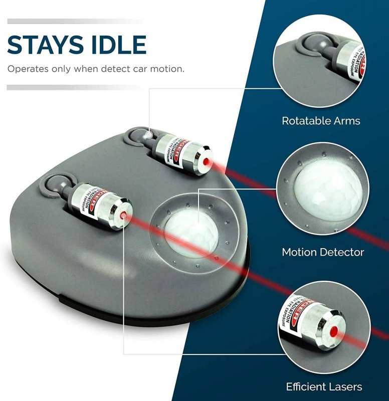 Zone Tech Garage Parking Assist Dual Laser Guide 4 Pack- High-tech Professional 360 A Degree Adjustable To Wider Angles Sensor
