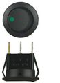 Install Bay Round Rocker Switch Green Led No Leads 5 Bag -ibrrsg 