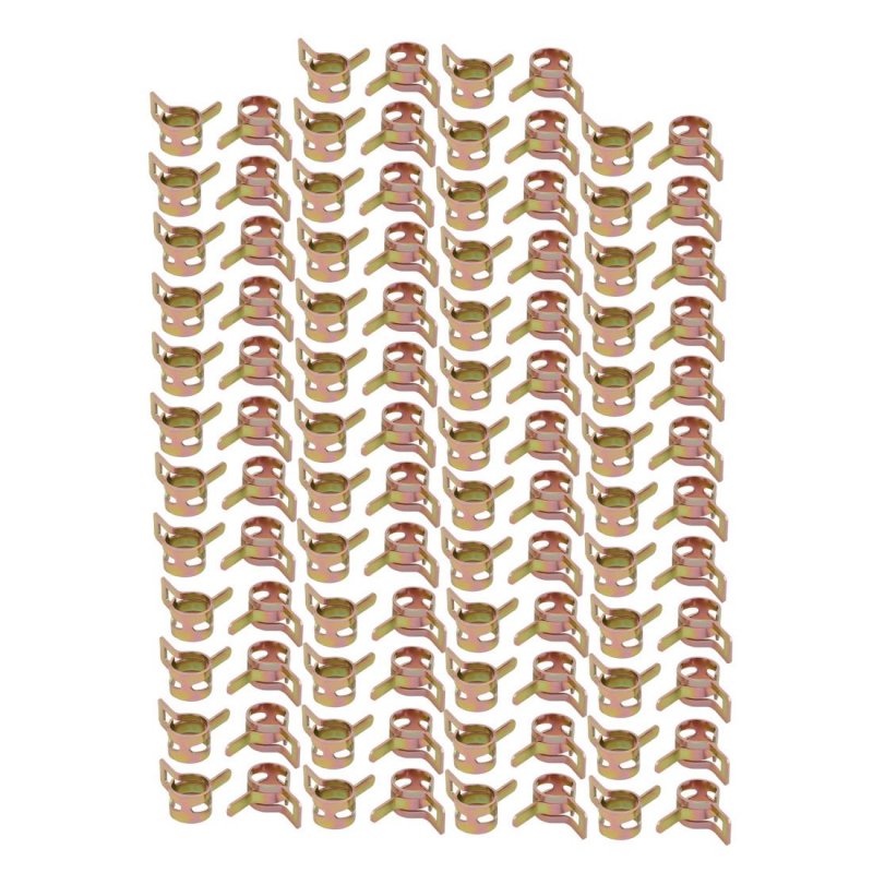 100 Pcs 9mm Spring Band Type Action Fuel Hose Pipe Air Clamp Bronze Tone
