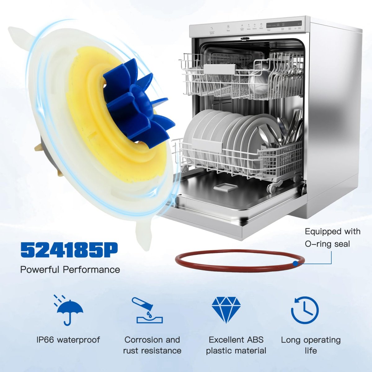 524185p 524307p 525884 Motor Rotor Assembly Dishwasher Drawer Pump For Ds601 Ds601i Ds601v2 Ds601v2i Ds602 Ds602i Ds603 Ds603b