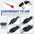 Glarks 84pcs 6 Kit 3 Pin Way Waterproof Automotive Electrical Wire Connectors Terminals Plugs Male Female Terminal Harness Car