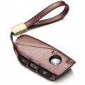 Vitodeco Premium Leather Key Fob Case For Bmw X5 X6 X2 I5 2024-up X7 X1 3 Series 7 Ix I4 I7 2023-up 4-button Tocora Red