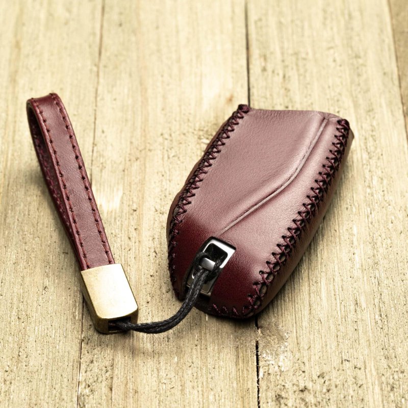 Vitodeco Premium Leather Key Fob Case For Bmw X5 X6 X2 I5 2024-up X7 X1 3 Series 7 Ix I4 I7 2023-up 4-button Tocora Red