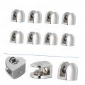 16 Pcs Glass Clip Clamp Fittings Plant Moisture Indicator Shelf Mounting Brackets Office Desk Privacy Laminate Lengthen Zinc