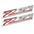 2pack 2019-2023 Oem Z71 Emblems Side Fender Decals Badges Compatible With Silverado Genuine Parts 84632695 Chrome Red